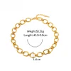 Chic Oval Chain 18K Golden Necklace Bracelet