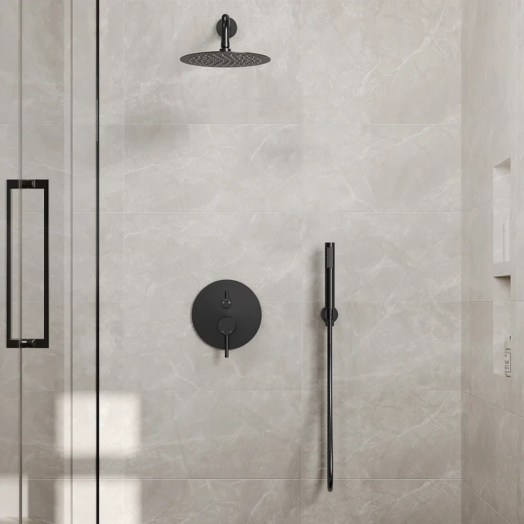 M6610BI-10BL EVERSTEIN Reliable 10" High-Pressure Shower Combo with Handheld