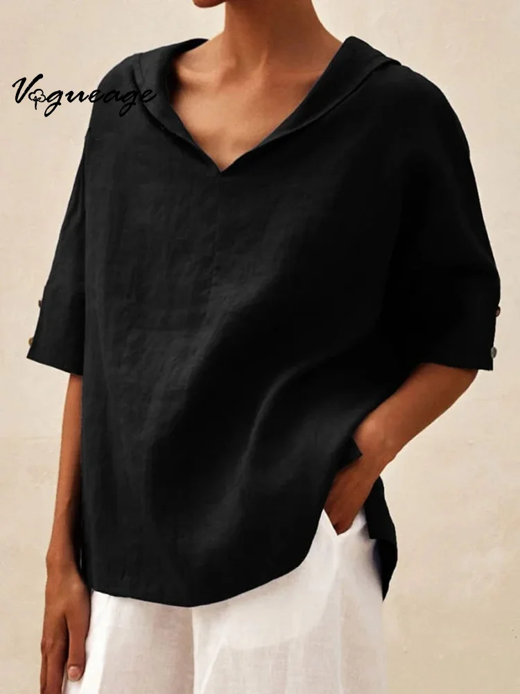 Simple Casual And Fashionable Cotton And Linen Shirt