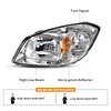 DWVO Headlight Assembly Compatible with 05-10 Chevy Cobalt/05-06 Pursuit/07-09 Pontiac G5 Chrome Housing Amber Reflector Driver and Passenger Side