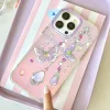 Iphone 15 Series Phone Case Three In One Acrylic Cardboard Water Diamond