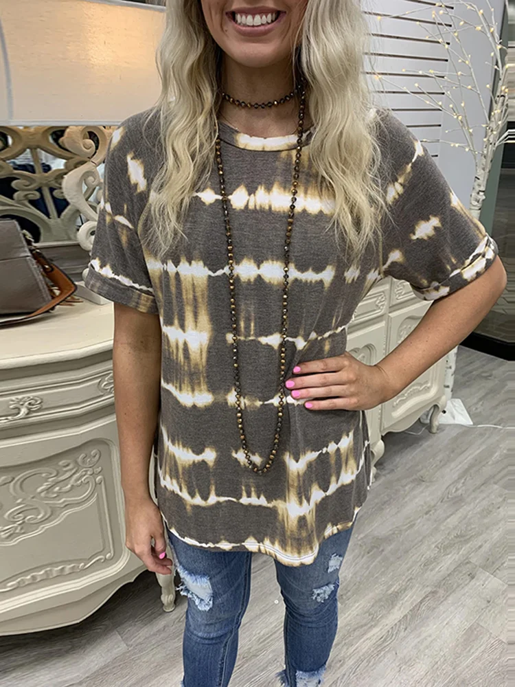 Round Neck Tie Dye Short Sleeve T-Shirt