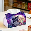 Diamond Painting PU Moon Wolf Tissue Box Tissue Holder