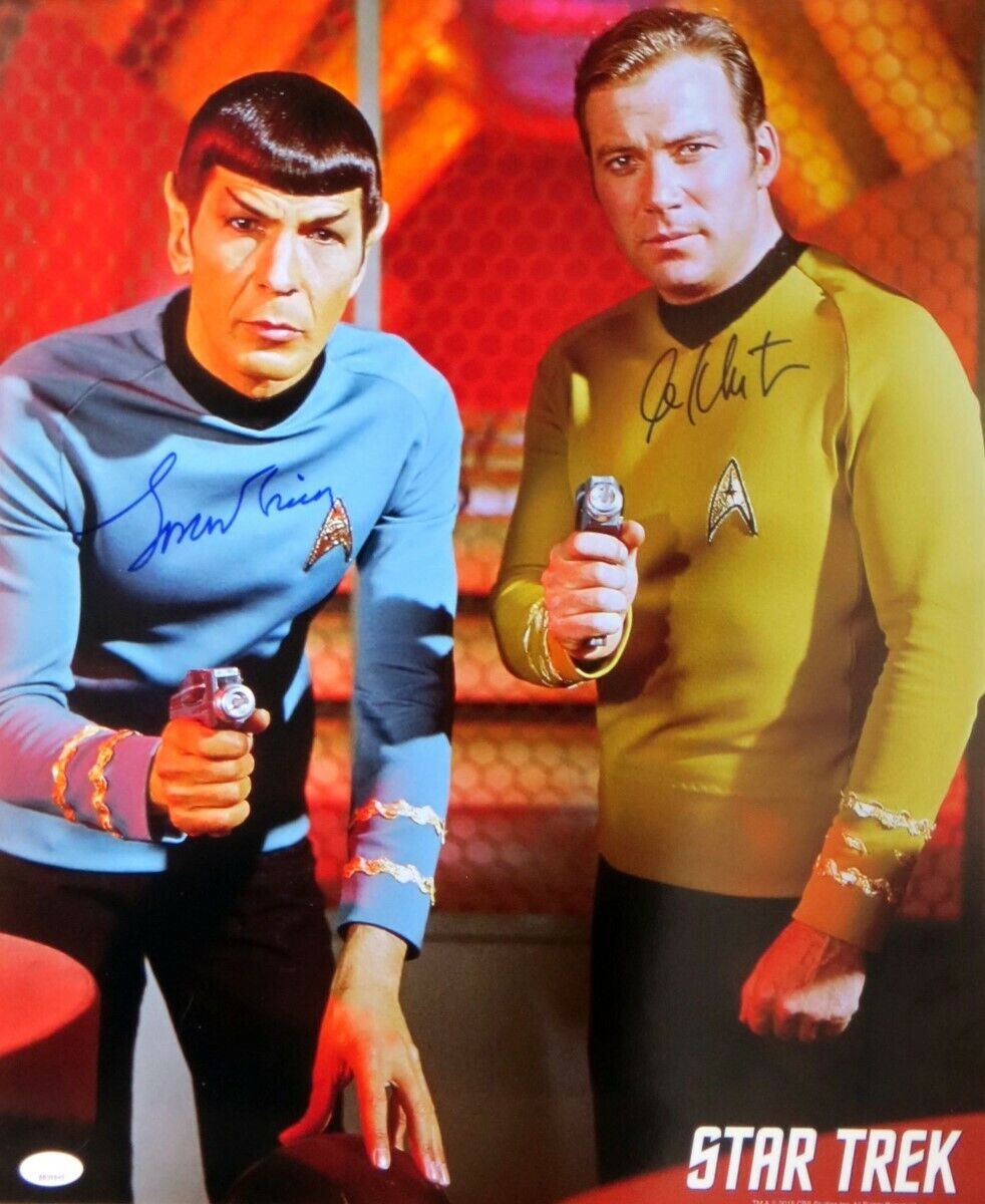 William Shatner Leonard Nimoy Signed Autograph 16X20 Photo Poster painting Star Trek JSA BB59849