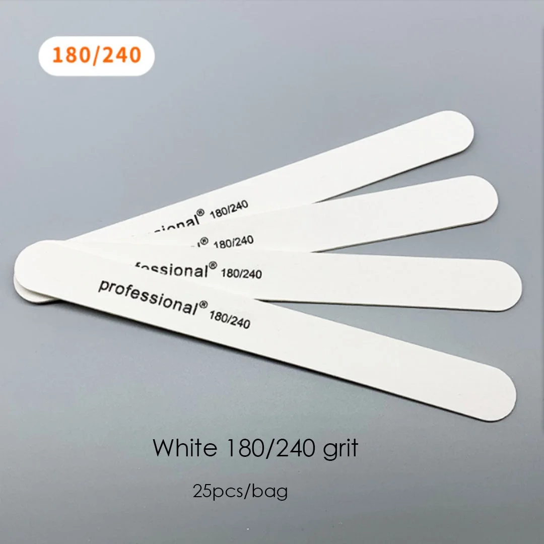 25pcs/pack Professional Manicure Sanding Nail Art File Droplet Gray Polish Sandpaper 100/180 180/240 Natural Nails Buffer Block-Nail Inspo