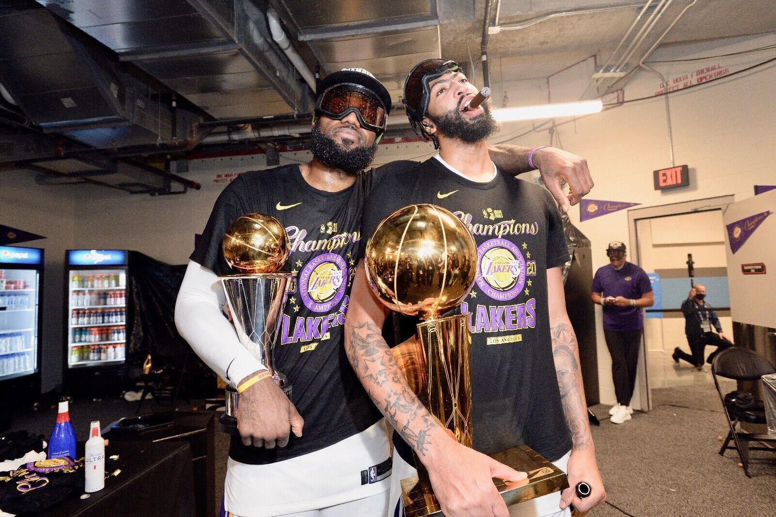 Lebron James Anthony Davis Lakers Championship 2020 Finals Poster 12x18 Photo Poster painting