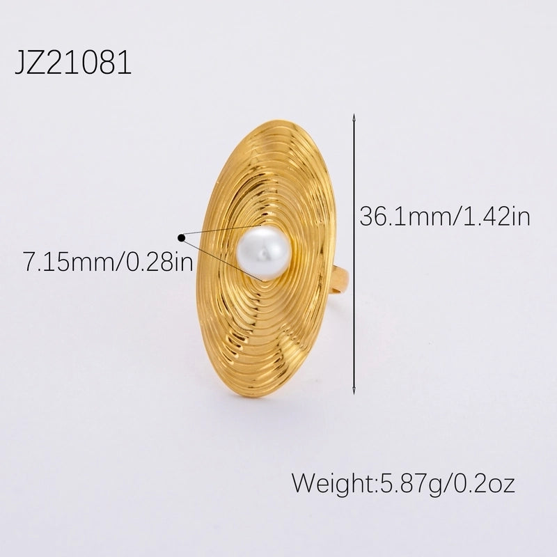 Vintage Style French Style Geometric Flower 304 Stainless Steel Open Rings