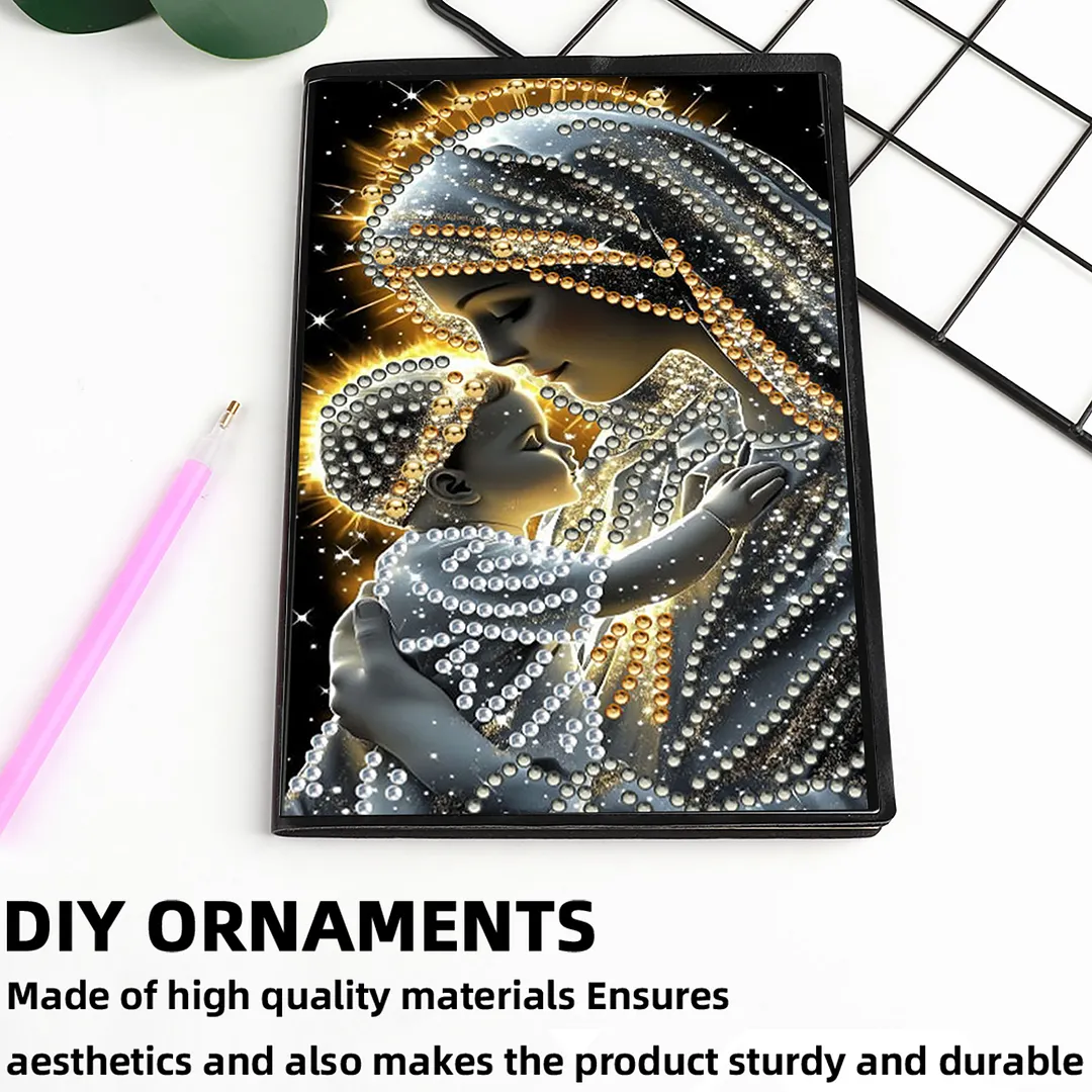 5D DIY Rhinestone Art Painting Notebook Kit for Holiday Birthday Gift (Lady)