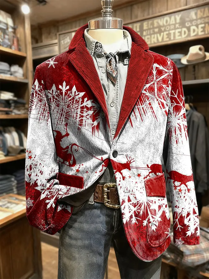Men's Retro  Christmas Plaid Casual Blazer 