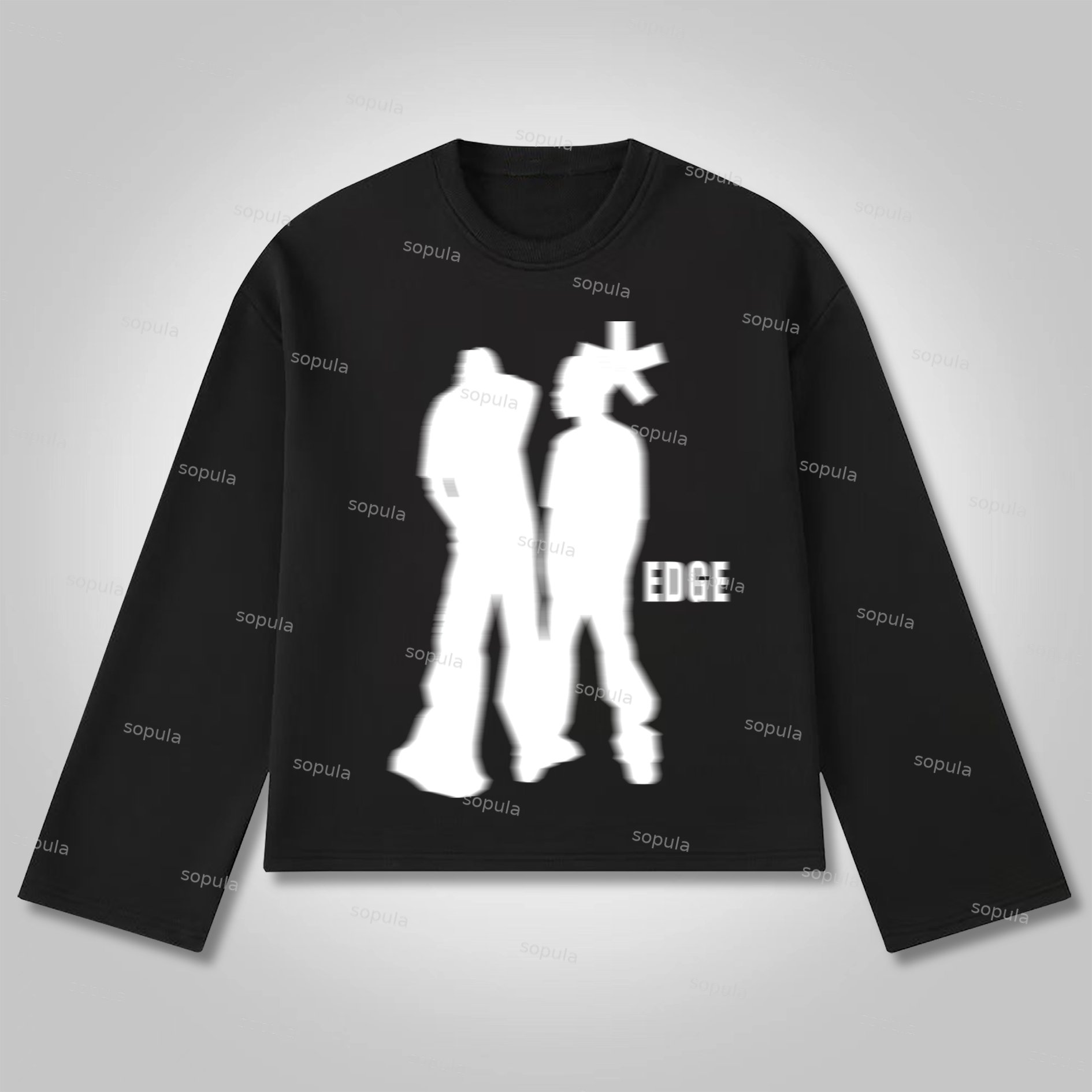 Sopula Street Portrait Edge Graphic Print Cotton Long Sleeve T-shirt - SOPULA