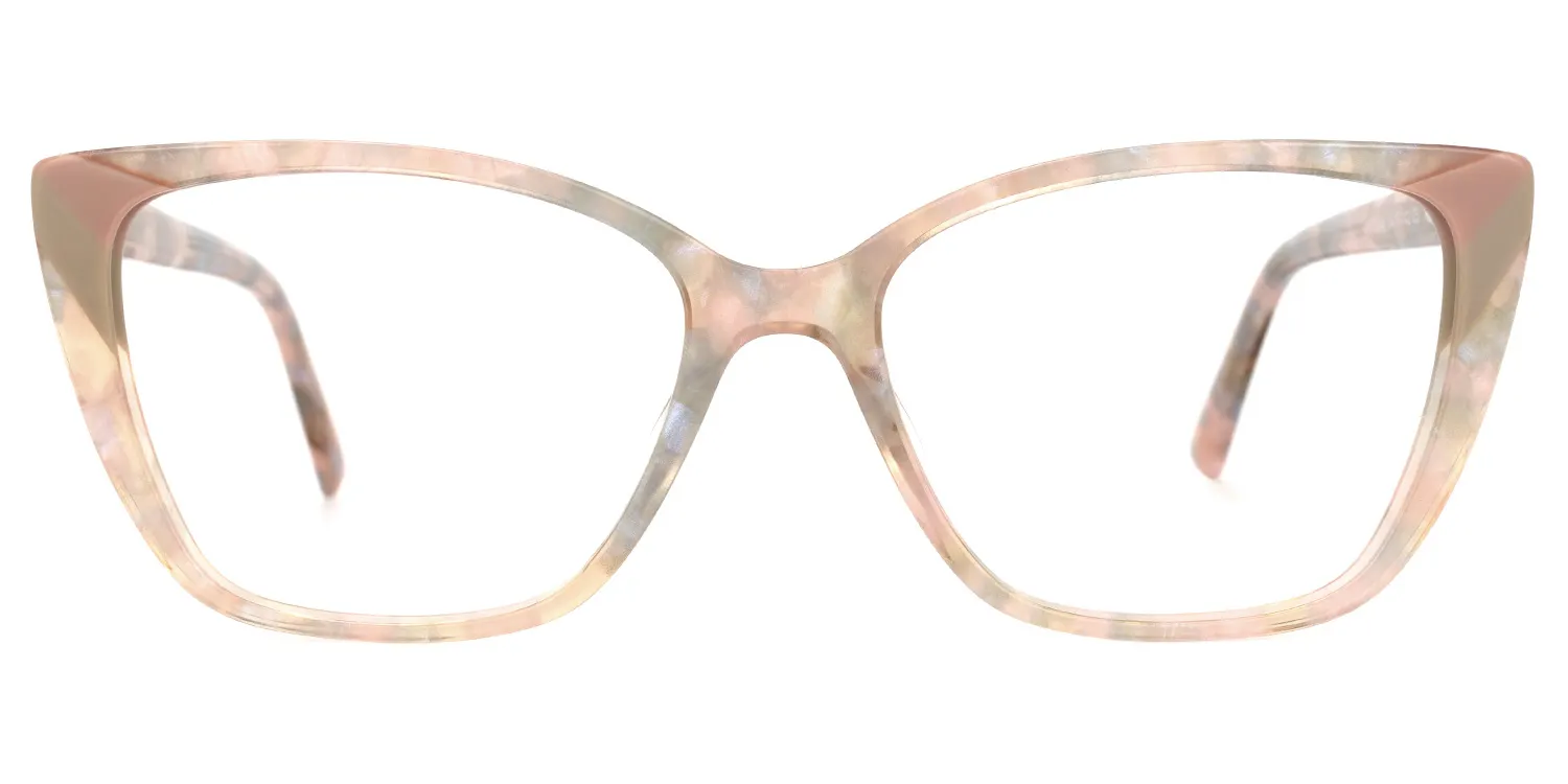 Kaula Blumendruck-Rosa Cateye Brille Blumendruck-Rosa