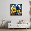 >SALE<Full Embroidery cotton 14CT Print Stain Glass Sunflower Cross Stitch 40x40cm