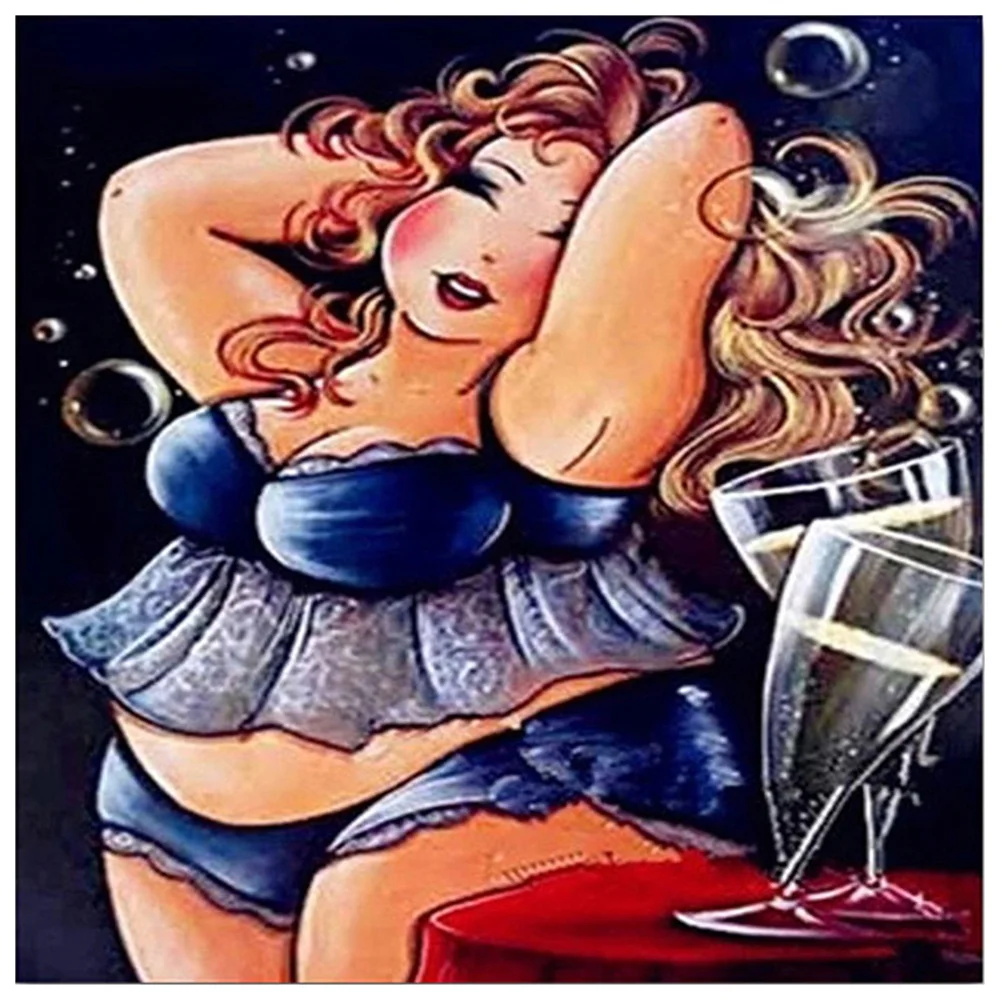Diamond Painting - Full Round/Square Drill - Fat Woman(30*30 - 50*50cm)