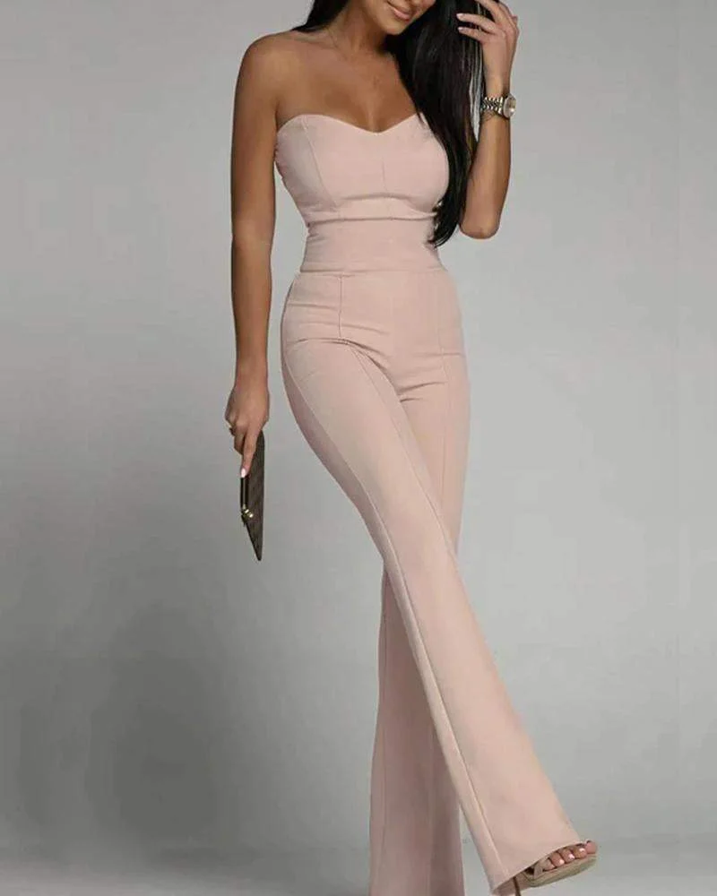 Fashion Style Strapless Jumpsuit