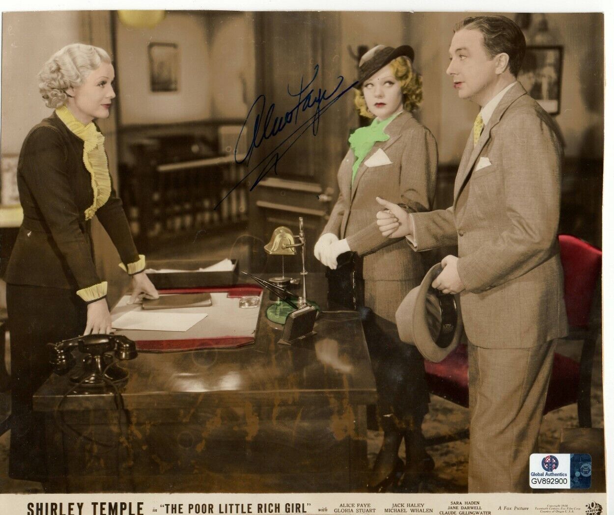 Alice Faye Signed Autographed Vintage Photo Poster painting Poor Little Rich Girl GV892900