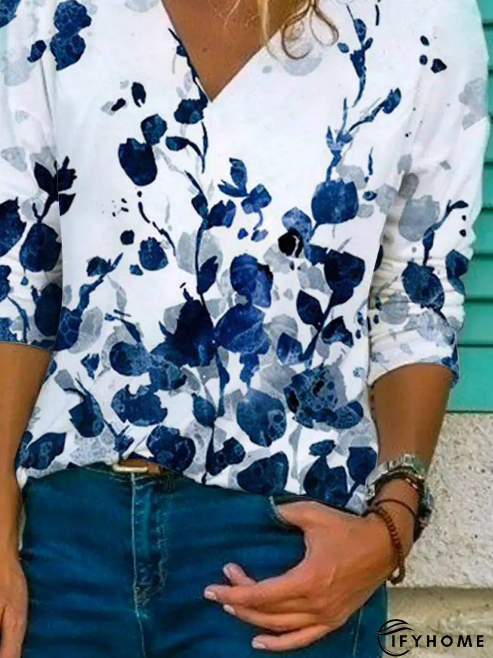 Long Sleeve Casual Floral Top | IFYHOME