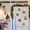 6PCS Sweet Gingerbread DIY Pearl Diamond Painting Christmas Fridge Magnets, Sparkling Rhinestone Refrigerator Magnet Craft Kit for Home Decor & Gifts