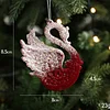 Wine Red Velvet Snow Swan Elk Christmas Hanging Decor