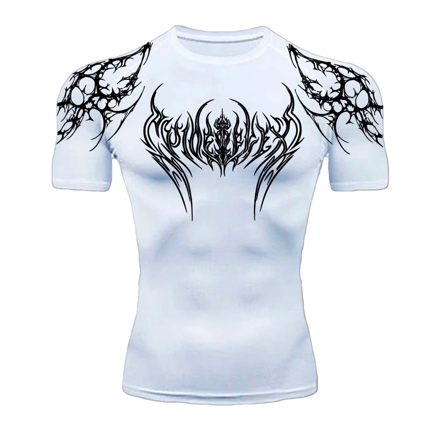 Thorn Demon Pattern Compression T-shirt