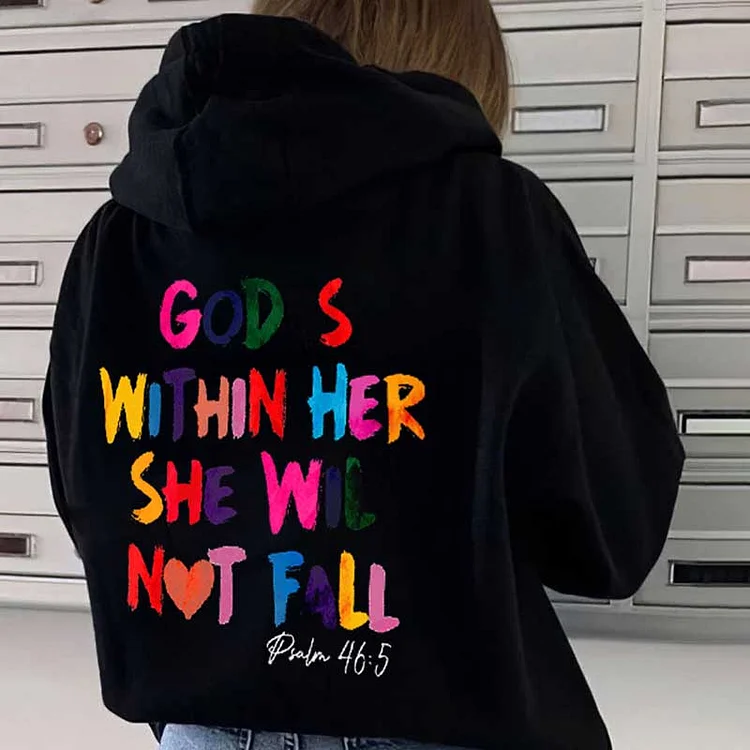 God Is Within Her She Will Not Fall Unisex Fleece-Lined Hoodie
