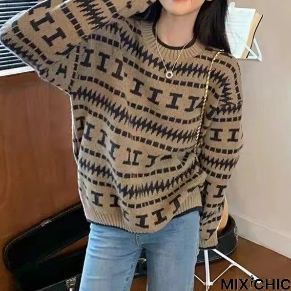 Loose Lazy Wind Pullover Retro Soft Glutinous Sweater