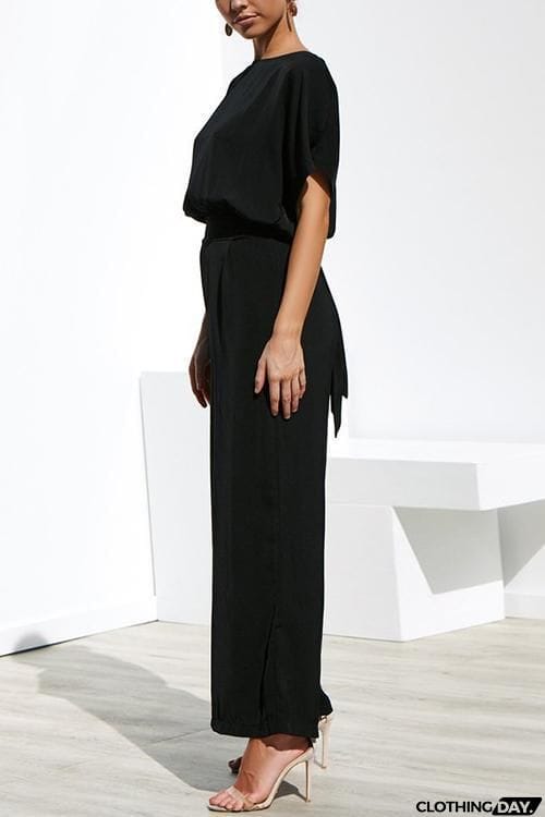 Tie Waist Wide Leg Pants Set