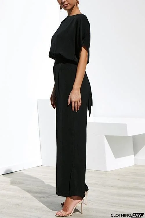 Tie Waist Wide Leg Pants Set