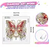 Red Butterfly DIY Partial Drill Special Shape Diamond Painting Kit 30x30cm
