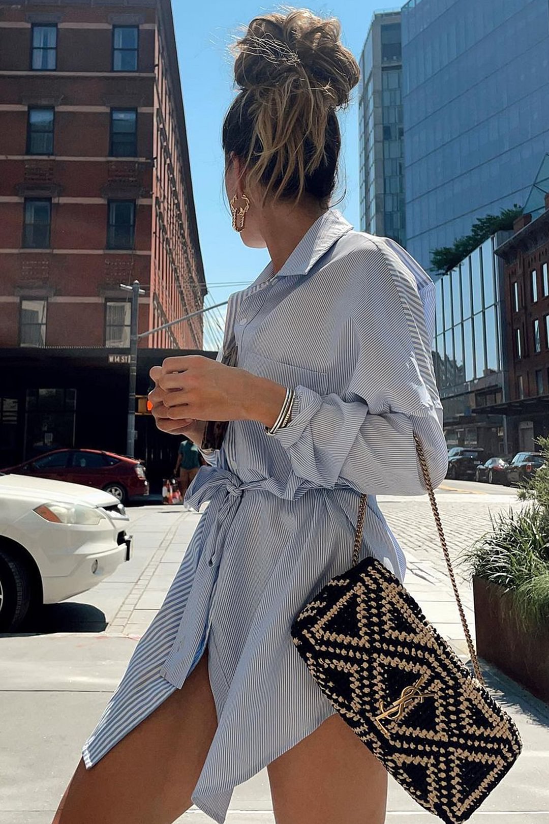 Lanna Pinstripe Mini Dress