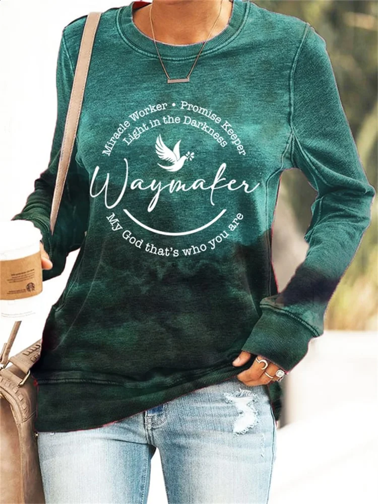 Wearshes Way Maker Peace Dove Print Crew Neck Sweatshirt