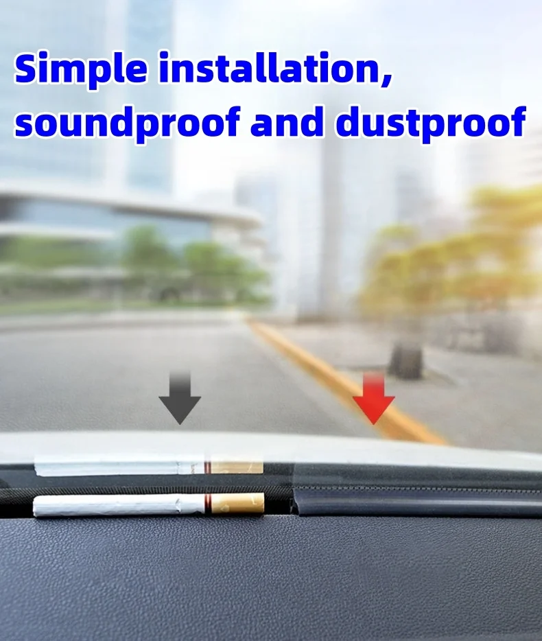 Car front windshield sound insulation gap strip