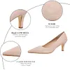 Women's 2 Inch Pumps Kitten Heels Closed Pointed Toe Low Heels Casual Shoes