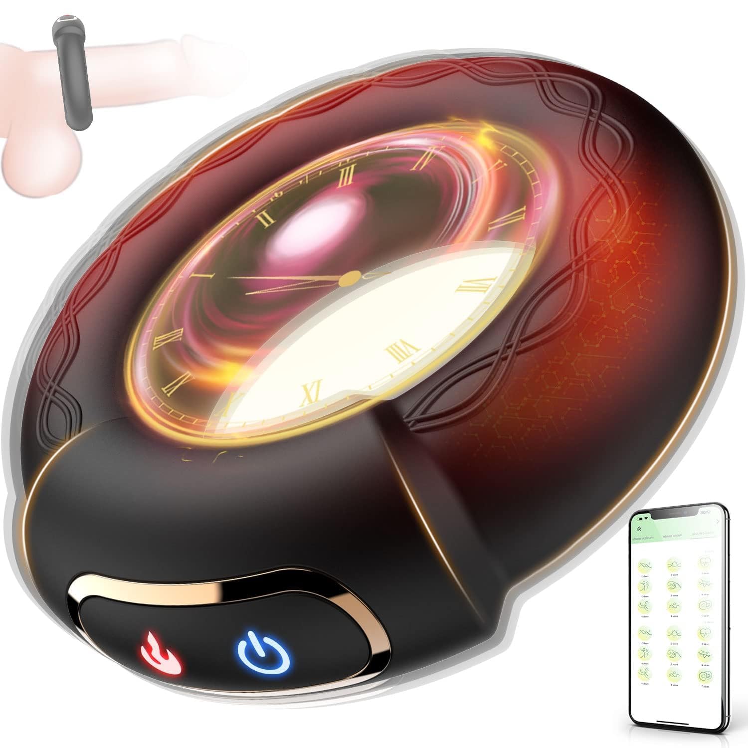 Heating Penis Ring Vibrator Sex Toys For Men - Rose Toy