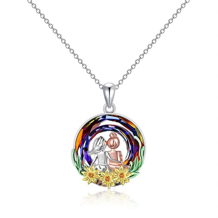 For Friend - S925 Our Friendship is Endless Circle Crystal Necklace