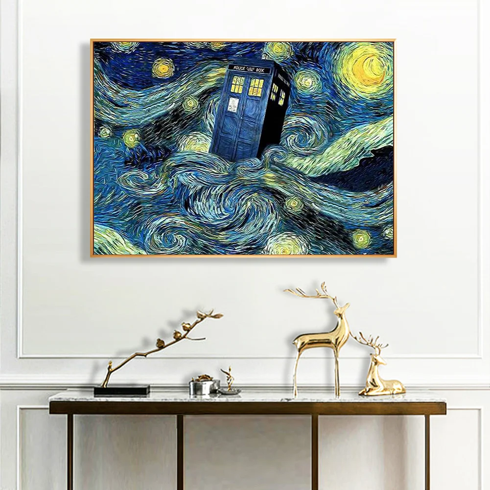 14CT Full Stamped Cross Stitch - Star Booth(Canvas|40*50CM)