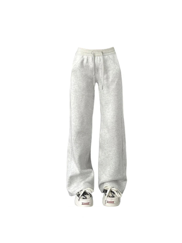 Aiertu Women Grey Pants Baggy Vintage Harajuku Y2k 90s Retro Oversize Sweatpants High Waist Wide Jogger Trousers 2000s Clothes 2024 New Aiertu
