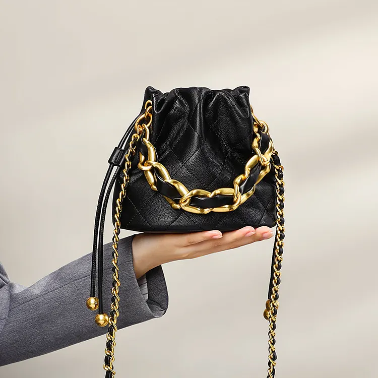 Bags for Women This Year's New Versatile High-end Cross-body Bucket Bag Niche Designer Satchel Chain Genuine Leather Bag vocosi VOCOSI
