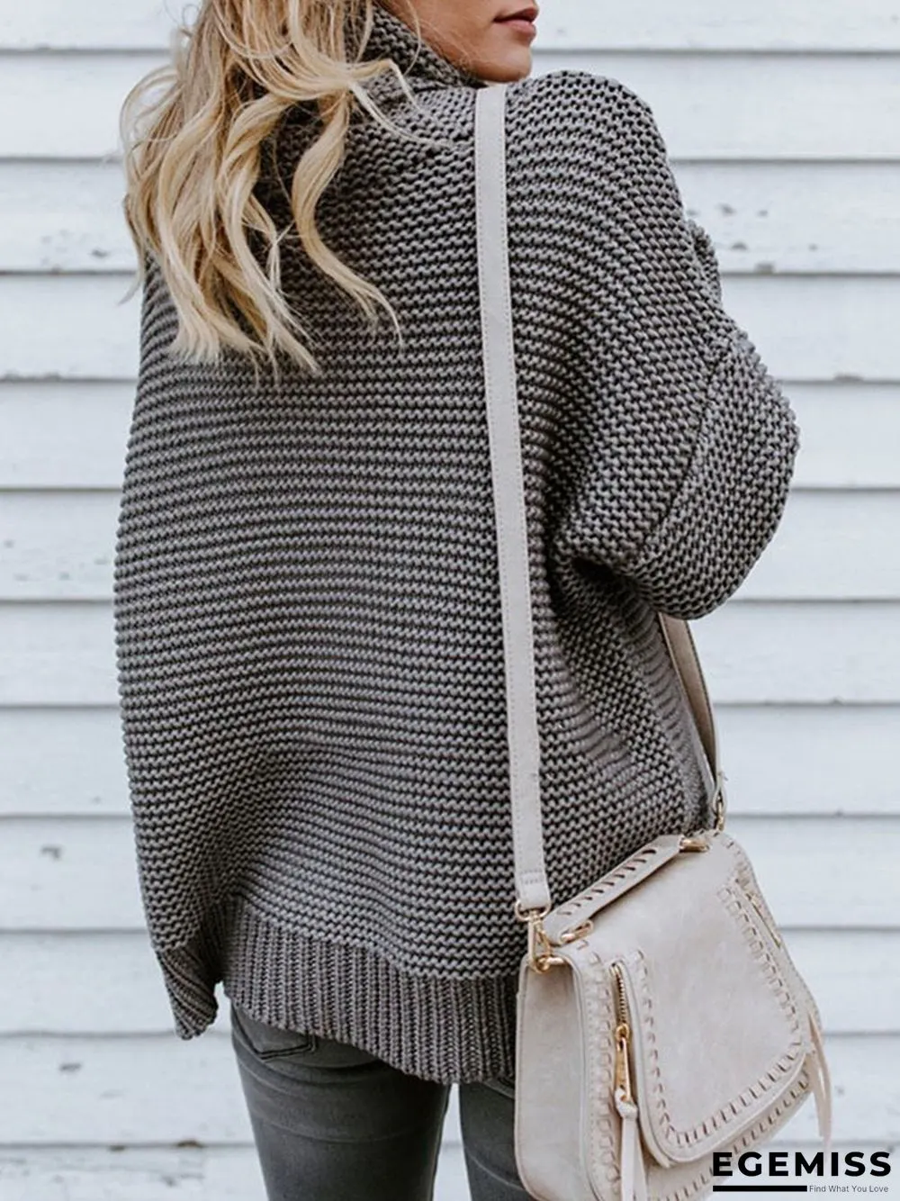 Long Sleeve Turtle Neck Casual Sweater | EGEMISS