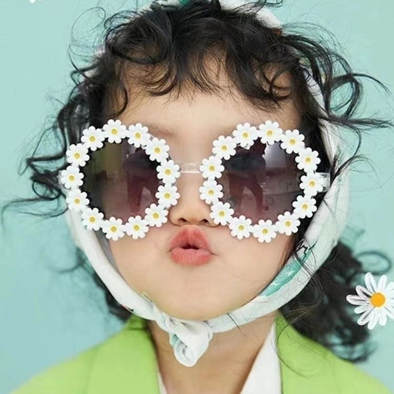 Cute Minimalist Flower Ac Special-shaped Mirror Full Frame Kids Sunglasses