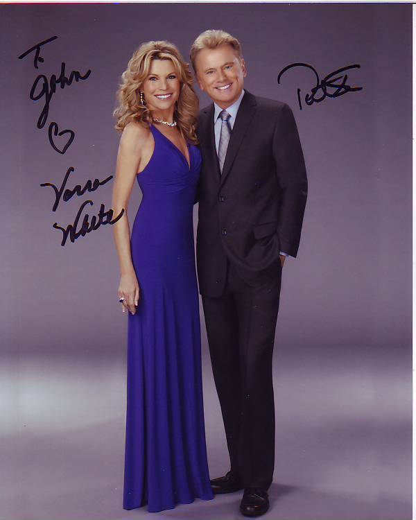 VANNA WHITE & PAT SAJAK Autographed Signed WHEEL OF FORTUNE Photo Poster paintinggraph - To John