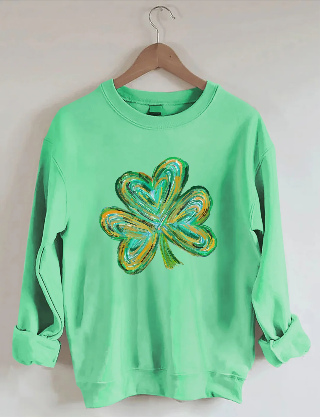 Cute St Patricks Four Leaf Clover Sweatshirt