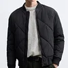 Men's Rhombus Stand Collar Cotton Jacket