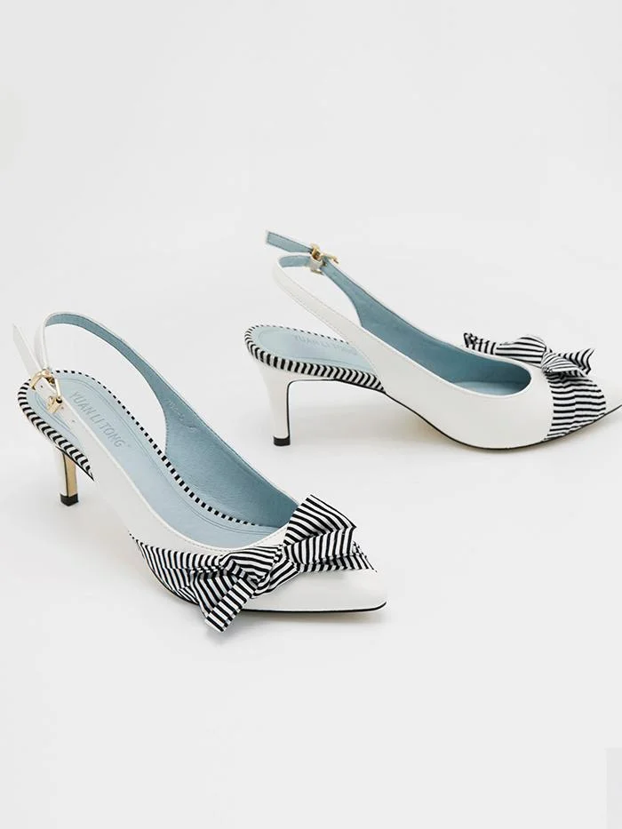 Fashion empty shallow mouth women's stiletto pointed bow high heels