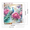 Pfau und Blumen - speziell geformtes Diamond Painting - 30*30cm