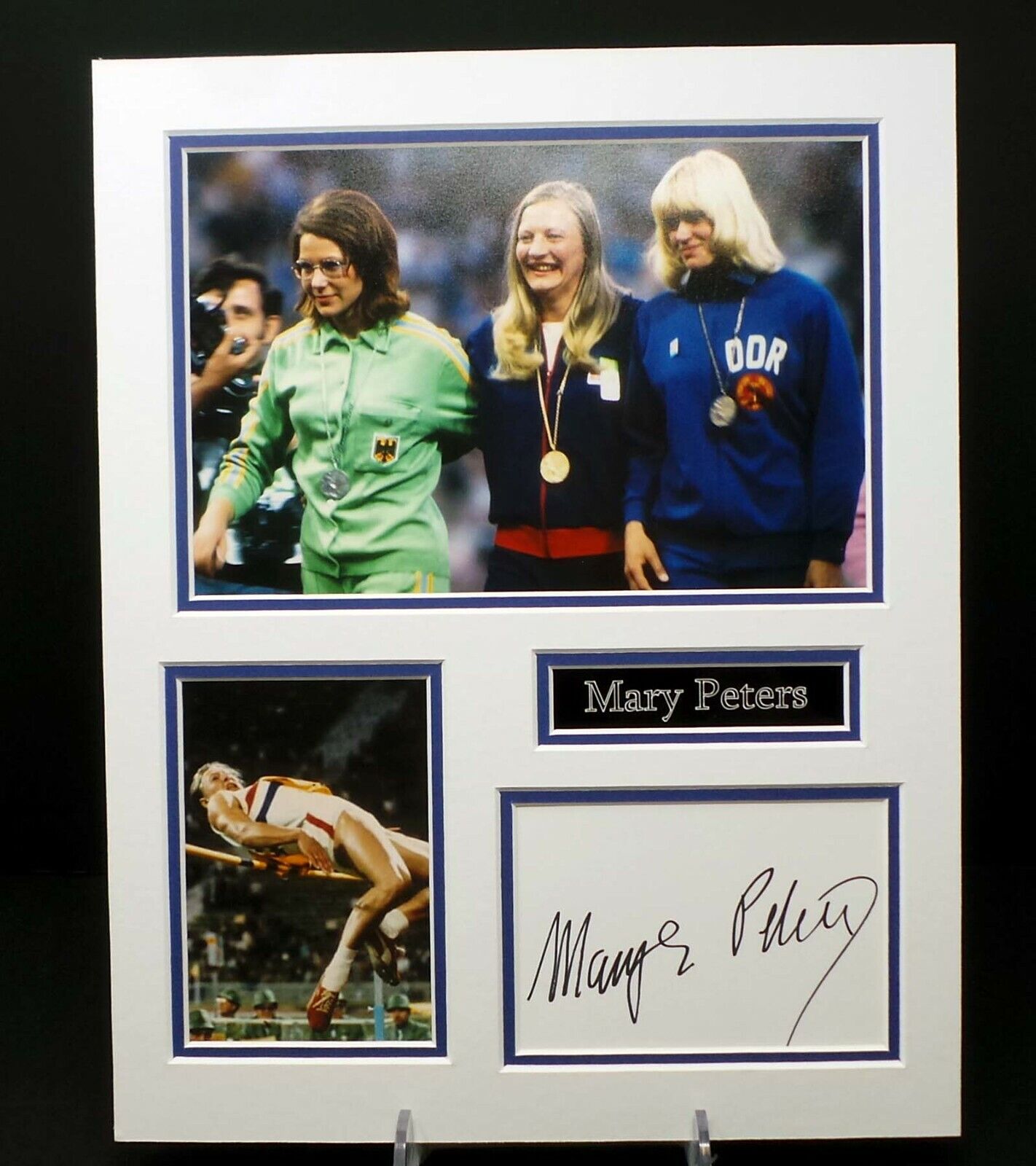 Mary PETERS Signed & Mounted Photo Poster painting Display AFTAL RD COA Olympic Pentathlon Gold