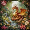 Dragon In Forest-14CT Stamped Cross Stitch 50*50cm/19.69*19.69in tapestrymarket