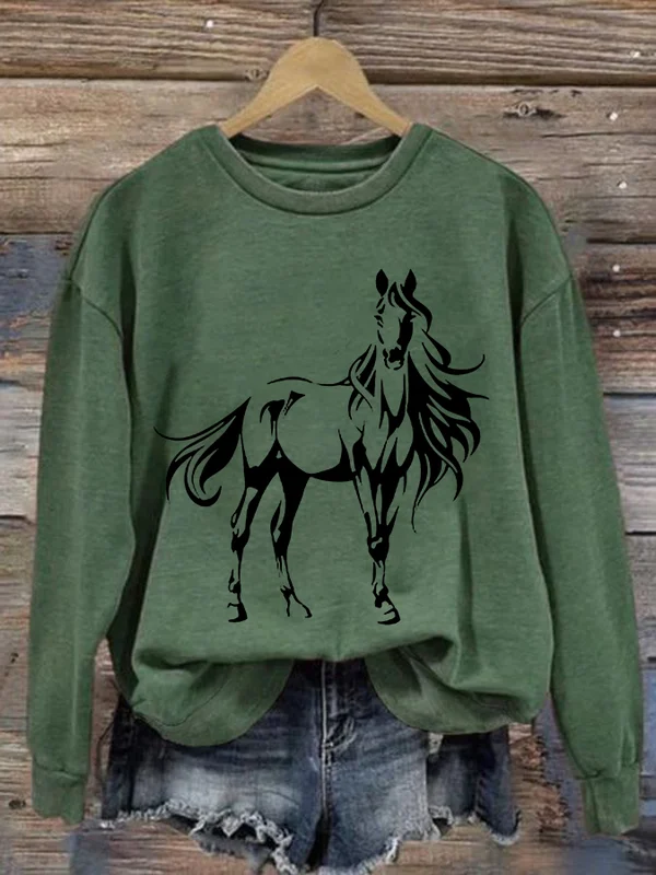 Love Horse Print Hoodie