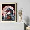 Castle And Dragon In Moonlight-11CT Stamped Cross Stitch 40*50cm/15.75*19.69in