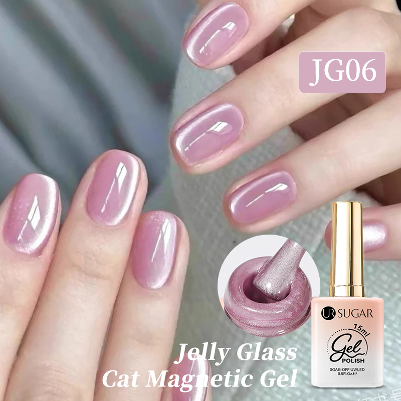 Needmkt UR SUGAR 15ml Champagne Water Light Cat Magnetic Gel Nail Polish Vernis Semi Permanent Soak Off Crystal Gel Polish For Nails