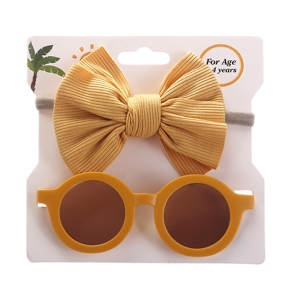 2pcs Baby Circular Sunglasses and Headband Set